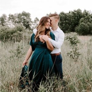 Vici Collection teal wrap maxi dress